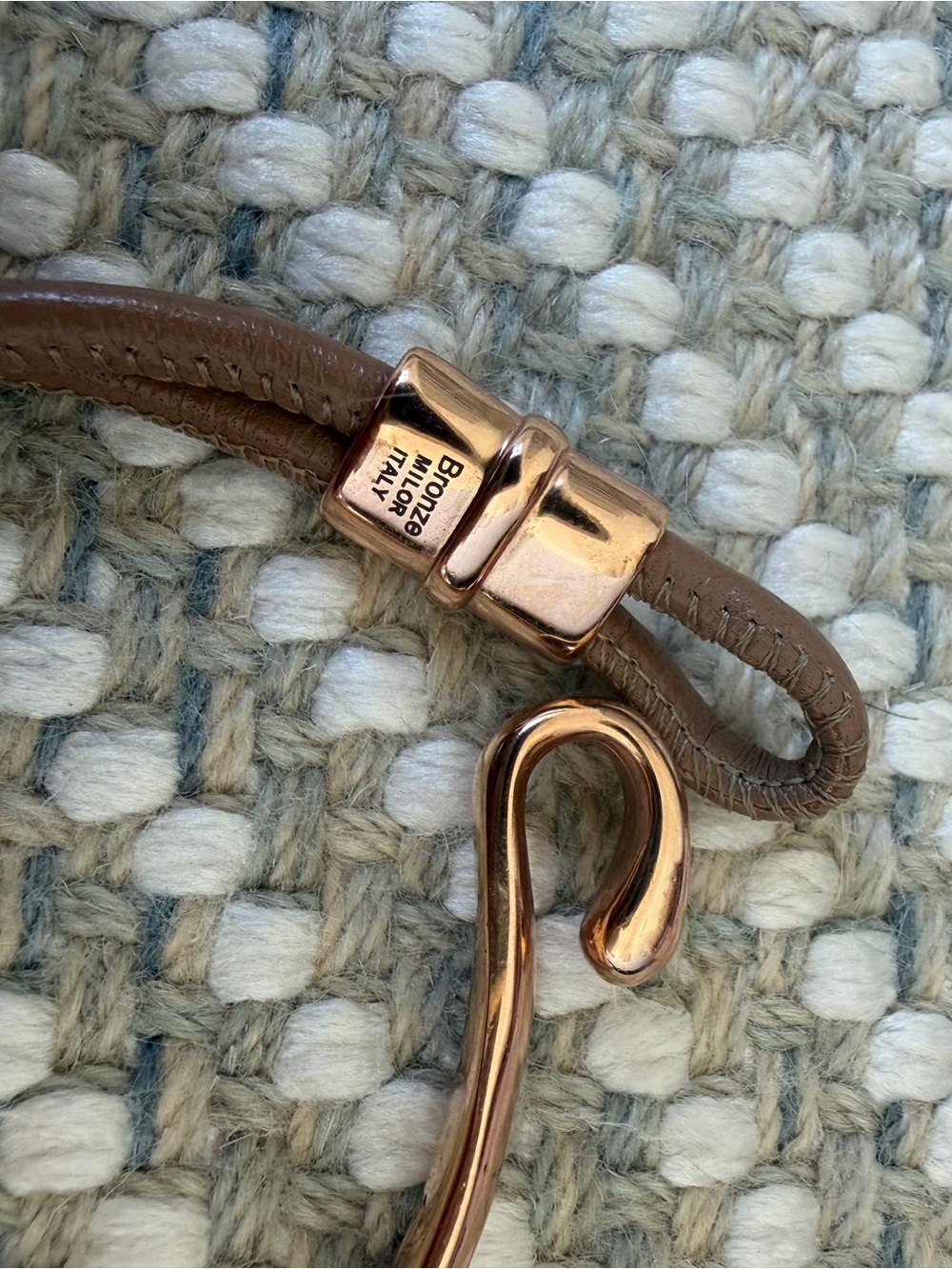 Bronze Milor Two Tone Bracelet in Rose Gold & Neutral Double Leather Band CHIC ✨ - Picture 8 of 9